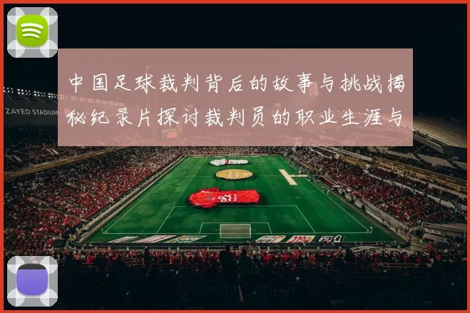 中国足球裁判背后的故事与挑战揭秘纪录片探讨裁判员的职业生涯与心路历程